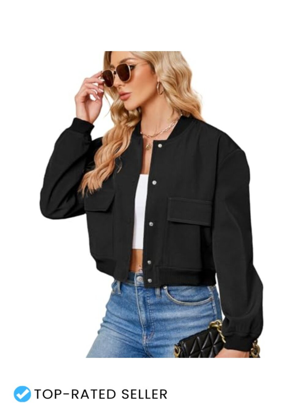 Cropped Bomber Jacket Women Varsity Short Casual